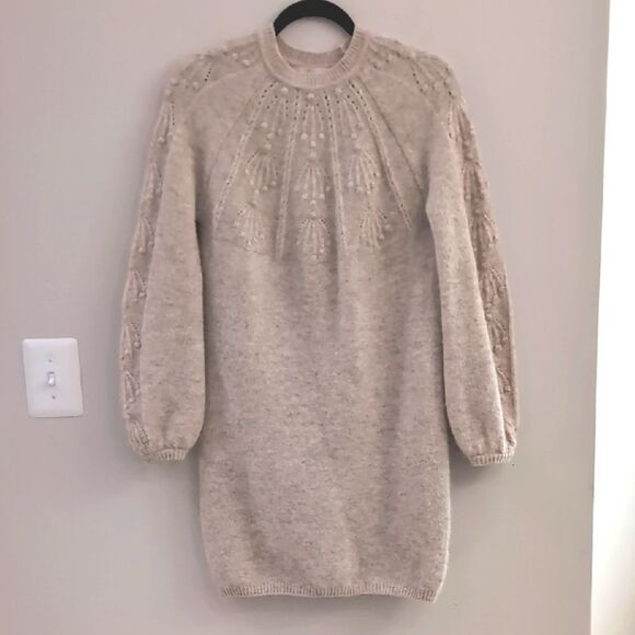 Boden Cream Mini Cable Knit Sweater Dress Sz 2 - Picture 3 of 12